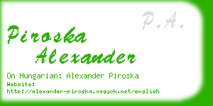 piroska alexander business card